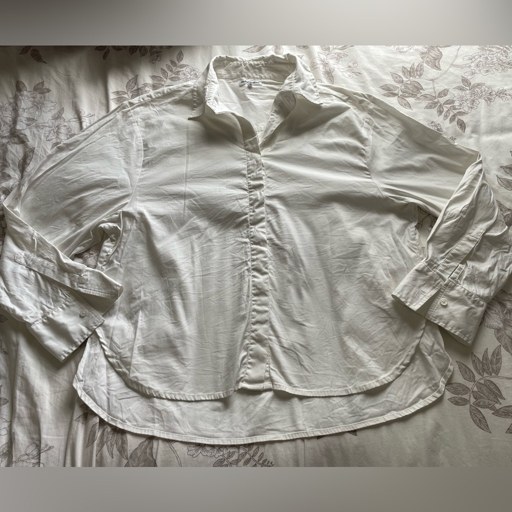 Reformation White Button-Down Shirt